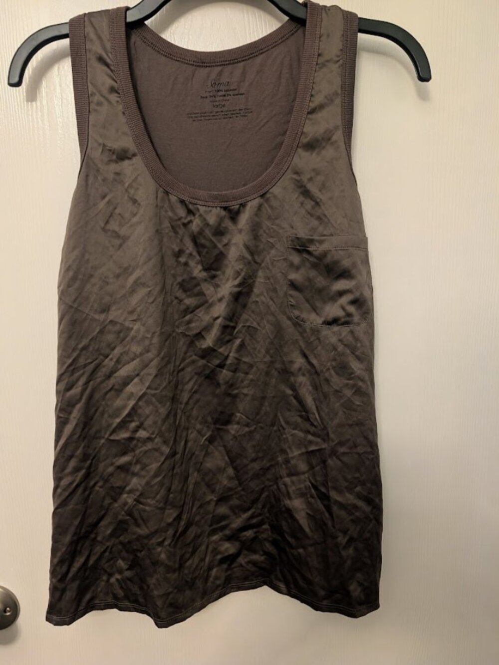 Soma satin front tank top NWT Size L